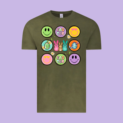 Easter Day Smiley Faces Vintage Tee Designed By Artiststas