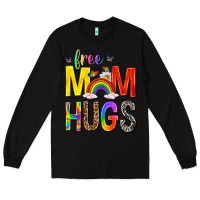 Black Free Mom Hugs with Butterflies Long Sleeve Tee - texasbilliewilder