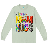 Matcha Free Mom Hugs with Butterflies Long Sleeve Tee - texasbilliewilder