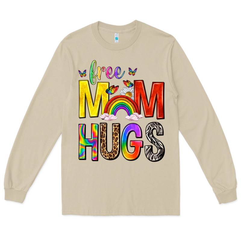 Free Mom Hugs With Butterflies Long Sleeve Tee by texasbilliewilder | Teevron