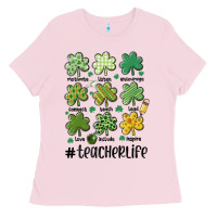 Bubblegum Pink teacher st.patrick's Ladies Tee - MaliasSmallBusiness