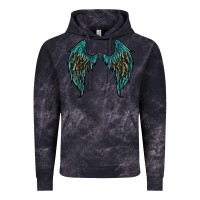 Cloud Black turquoise leopard wings Vintage Hoodie - RanaPortraitStore