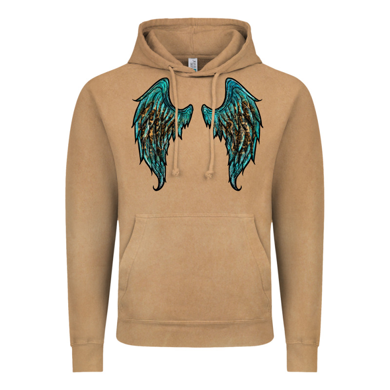 Turquoise Leopard Wings Vintage Hoodie by RanaPortraitStore | Teevron