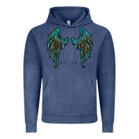 Vintage Denim turquoise leopard wings Vintage Hoodie - RanaPortraitStore