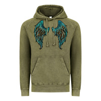 Vintage Olive turquoise leopard wings Vintage Hoodie - RanaPortraitStore