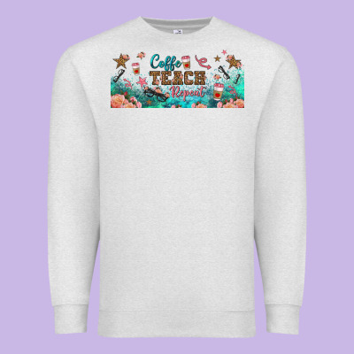 Coffe Teach Repeat Libbey Glass Premium Sweatshirt Designed By Bundleandbundleshop