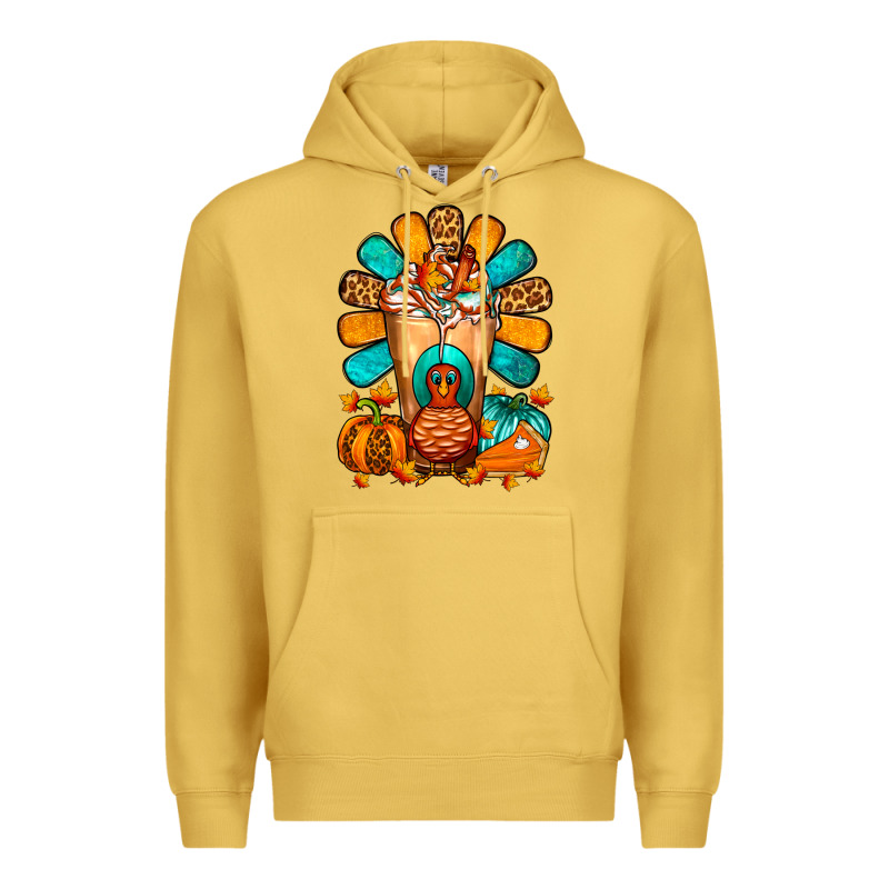 Thanksgiving Cold Drink Frappe Premium Hoodie by FaDigitalArtStudio | Teevron