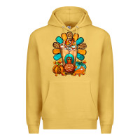 Antique Gold Thanksgiving Cold Drink Frappe Premium Hoodie - FaDigitalArtStudio