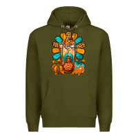 Army Green Thanksgiving Cold Drink Frappe Premium Hoodie - FaDigitalArtStudio