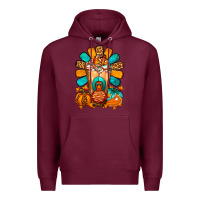 Burgundy Thanksgiving Cold Drink Frappe Premium Hoodie - FaDigitalArtStudio