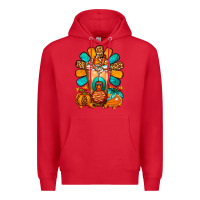 Red Thanksgiving Cold Drink Frappe Premium Hoodie - FaDigitalArtStudio