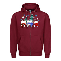 Burgundy dental christmas tree teeth and winter ado Zipper Hoodie - OliviaCreatesArt