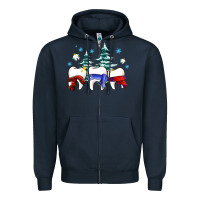 Navy dental christmas tree teeth and winter ado Zipper Hoodie - OliviaCreatesArt