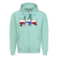 Seafoam dental christmas tree teeth and winter ado Zipper Hoodie - OliviaCreatesArt
