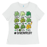 White teacher st.patrick's Ladies Tee - MaliasSmallBusiness