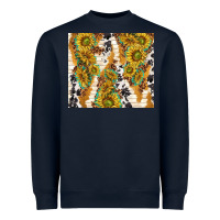 Navy sunflowers with patterns Heavyweight Sweatshirt - TumblerDesignByShophia