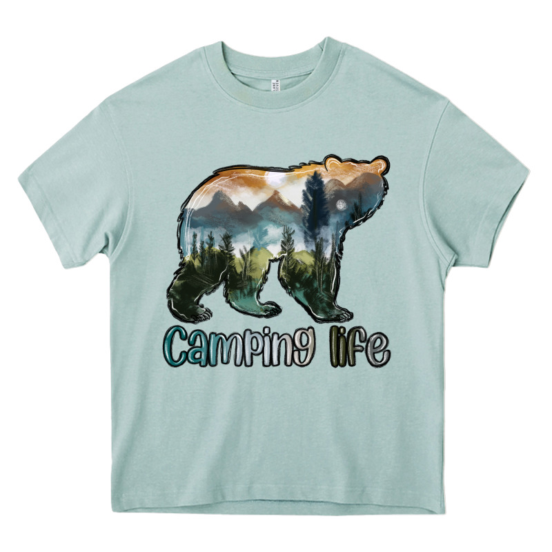 Camping Bear Heavy Core Tee by MaliasSmallBusiness | Teevron