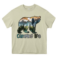 Mossy camping bear Heavy Core Tee - MaliasSmallBusiness