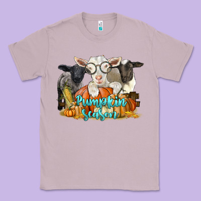 Pumpkin Season With Baby Sheeps And Goat Classic Tee Designed By Lillyallendesigns