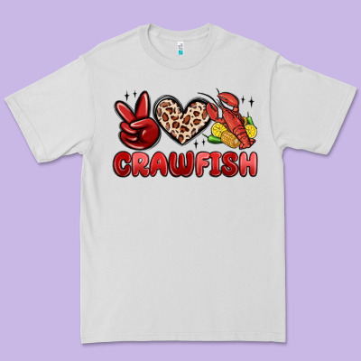 Peace Love Crawfish Premium Tee Designed By Maliassmallbusiness