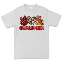 Dove Grey peace love crawfish Premium Tee - MaliasSmallBusiness