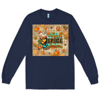 Navy Pumpkin spice junkie Long Sleeve Tee - RanaPortraitStore