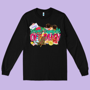 School Counselor Off Duty Long Sleeve Tee Designed By Nancycooperartshop
