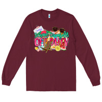 Burgundy School counselor off duty Long Sleeve Tee - NancyCooperArtShop
