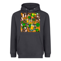 Smoke St. Patrick's Day Pig With Beer And Shamrock Seamless Heavyweight Hoodie - FaDigitalArtStudio