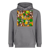 Storm St. Patrick's Day Pig With Beer And Shamrock Seamless Heavyweight Hoodie - FaDigitalArtStudio