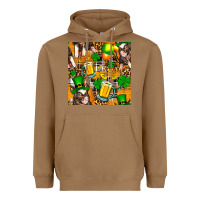 Toasted Coconut St. Patrick's Day Pig With Beer And Shamrock Seamless Heavyweight Hoodie - FaDigitalArtStudio