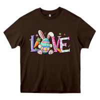 Chocolate Brown love easter Heavy Core Tee - MaliasSmallBusiness
