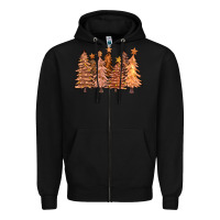 Black melanin christmas trees with lights Zipper Hoodie - FaDigitalArtStudio