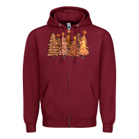 Burgundy melanin christmas trees with lights Zipper Hoodie - FaDigitalArtStudio