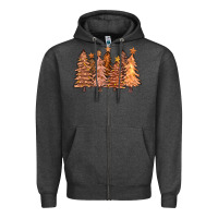 Charcoal Heather melanin christmas trees with lights Zipper Hoodie - FaDigitalArtStudio
