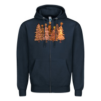 Navy melanin christmas trees with lights Zipper Hoodie - FaDigitalArtStudio
