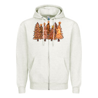 Oatmeal Heather melanin christmas trees with lights Zipper Hoodie - FaDigitalArtStudio