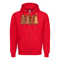 Red melanin christmas trees with lights Zipper Hoodie - FaDigitalArtStudio