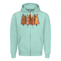 Seafoam melanin christmas trees with lights Zipper Hoodie - FaDigitalArtStudio