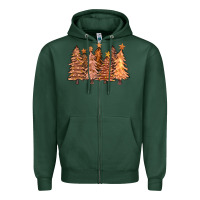 Sports Green melanin christmas trees with lights Zipper Hoodie - FaDigitalArtStudio