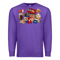 Purple postal worker coffee cups Premium Sweatshirt - FaDigitalArtStudio