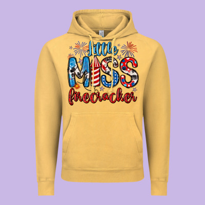 Little Miss Firecracker 4th Of July Vintage Hoodie Designed By Artiststas