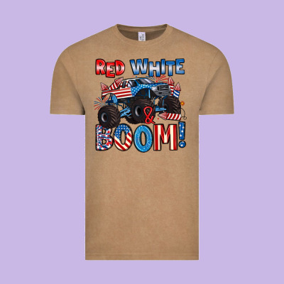 Red White And Boom 4th Of July Vintage Tee Designed By Artiststas