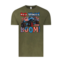 Vintage Olive red white and boom 4th of july Vintage Tee - Artiststas
