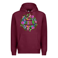 Burgundy Easter Day Flower Easter Premium Hoodie - OliviaCreatesArt