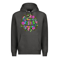 Charcoal Heather Easter Day Flower Easter Premium Hoodie - OliviaCreatesArt