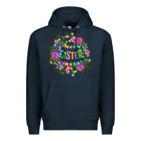 Navy Easter Day Flower Easter Premium Hoodie - OliviaCreatesArt