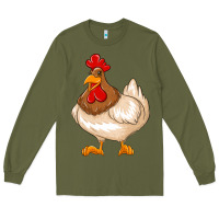Army Green cute chicken Long Sleeve Tee - texasbilliewilder