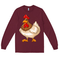 Burgundy cute chicken Long Sleeve Tee - texasbilliewilder