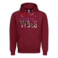 Burgundy valentine vibes olivia Zipper Hoodie - OliviaCreatesArt